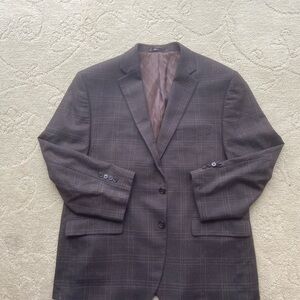 Lauren Ralph Lauren Brown Check Wool Blend Blazer Sport Coat Mens 44 short
